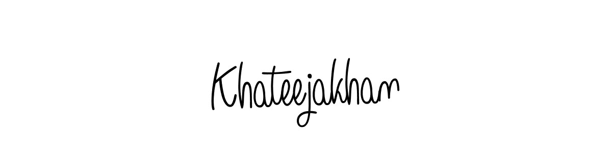 The best way (Angelique-Rose-font-FFP) to make a short signature is to pick only two or three words in your name. The name Khateejakhan include a total of six letters. For converting this name. Khateejakhan signature style 5 images and pictures png
