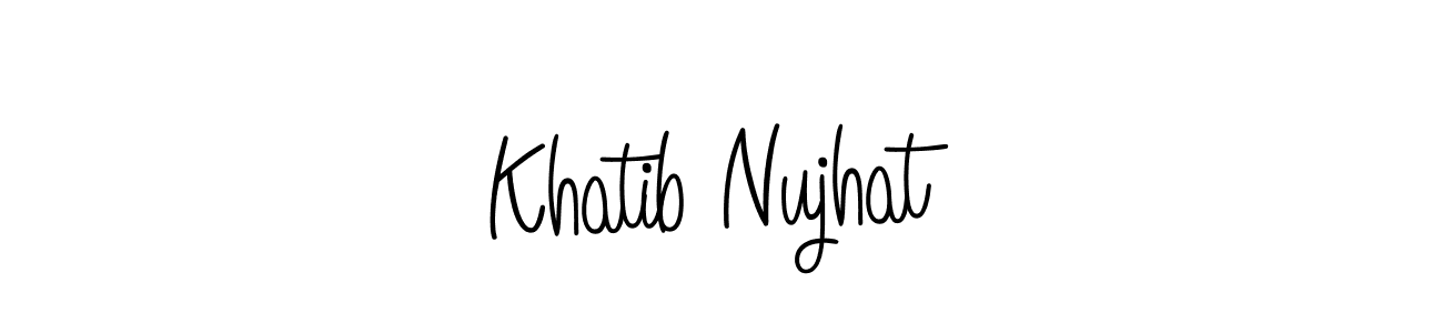 if you are searching for the best signature style for your name Khatib Nujhat. so please give up your signature search. here we have designed multiple signature styles  using Angelique-Rose-font-FFP. Khatib Nujhat signature style 5 images and pictures png