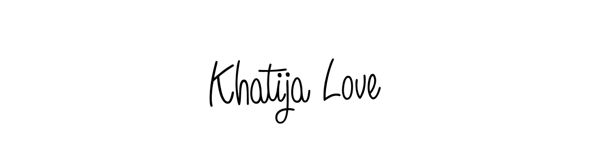 How to make Khatija Love name signature. Use Angelique-Rose-font-FFP style for creating short signs online. This is the latest handwritten sign. Khatija Love signature style 5 images and pictures png