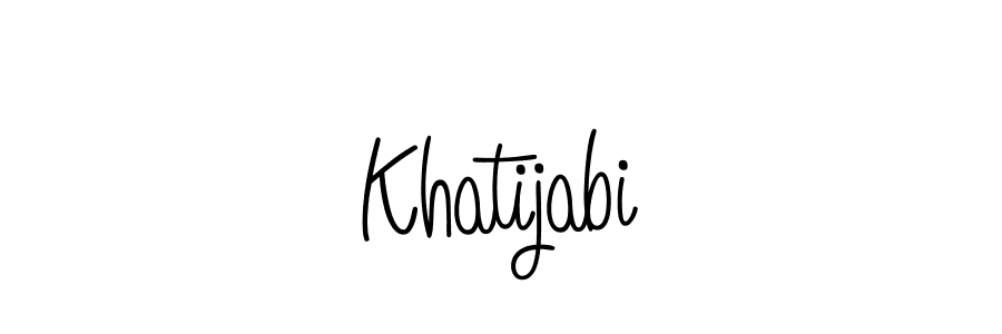 Make a beautiful signature design for name Khatijabi. With this signature (Angelique-Rose-font-FFP) style, you can create a handwritten signature for free. Khatijabi signature style 5 images and pictures png