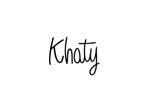 Use a signature maker to create a handwritten signature online. With this signature software, you can design (Angelique-Rose-font-FFP) your own signature for name Khaty. Khaty signature style 5 images and pictures png