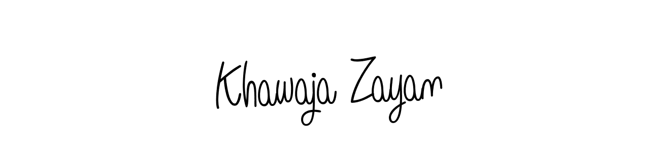 Use a signature maker to create a handwritten signature online. With this signature software, you can design (Angelique-Rose-font-FFP) your own signature for name Khawaja Zayan. Khawaja Zayan signature style 5 images and pictures png