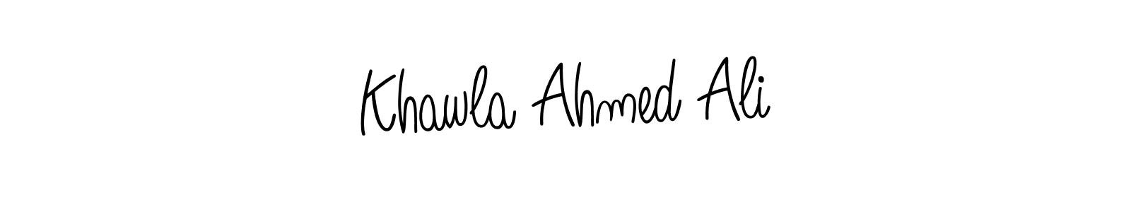 Use a signature maker to create a handwritten signature online. With this signature software, you can design (Angelique-Rose-font-FFP) your own signature for name Khawla Ahmed Ali. Khawla Ahmed Ali signature style 5 images and pictures png