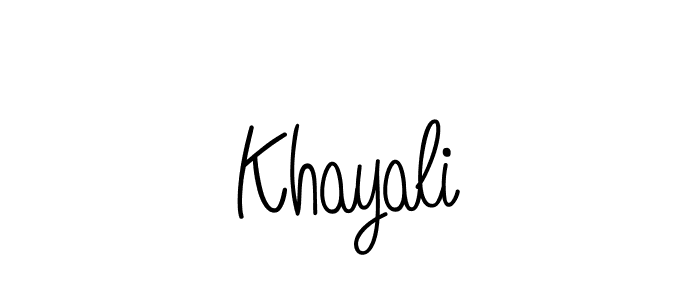 Design your own signature with our free online signature maker. With this signature software, you can create a handwritten (Angelique-Rose-font-FFP) signature for name Khayali. Khayali signature style 5 images and pictures png