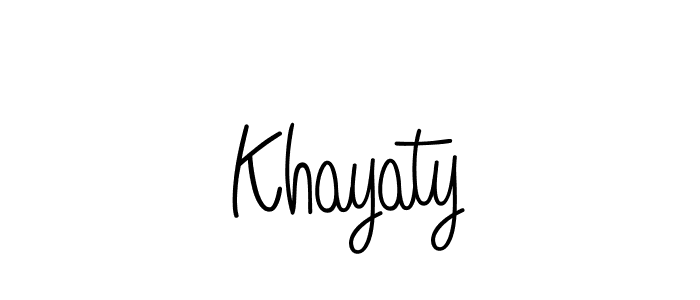 Make a beautiful signature design for name Khayaty. With this signature (Angelique-Rose-font-FFP) style, you can create a handwritten signature for free. Khayaty signature style 5 images and pictures png