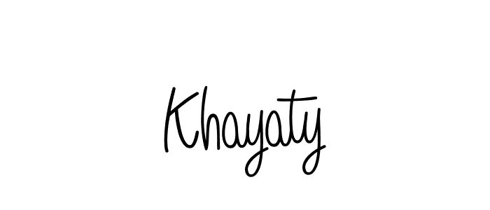 How to make Khayaty name signature. Use Angelique-Rose-font-FFP style for creating short signs online. This is the latest handwritten sign. Khayaty signature style 5 images and pictures png
