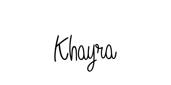 if you are searching for the best signature style for your name Khayra. so please give up your signature search. here we have designed multiple signature styles  using Angelique-Rose-font-FFP. Khayra signature style 5 images and pictures png