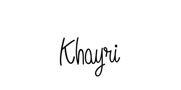 Make a beautiful signature design for name Khayri. With this signature (Angelique-Rose-font-FFP) style, you can create a handwritten signature for free. Khayri signature style 5 images and pictures png