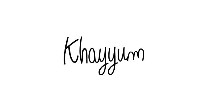 Make a beautiful signature design for name Khayyum. With this signature (Angelique-Rose-font-FFP) style, you can create a handwritten signature for free. Khayyum signature style 5 images and pictures png