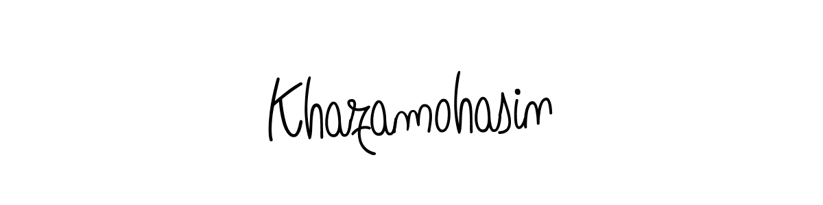 The best way (Angelique-Rose-font-FFP) to make a short signature is to pick only two or three words in your name. The name Khazamohasin include a total of six letters. For converting this name. Khazamohasin signature style 5 images and pictures png