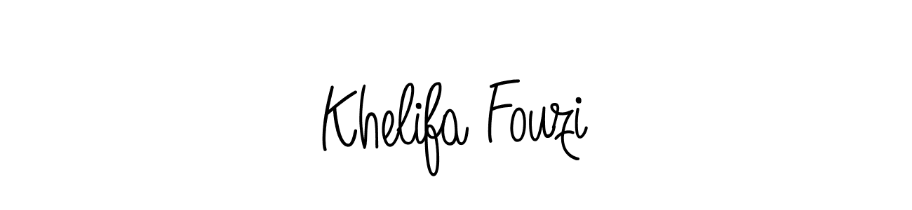 Use a signature maker to create a handwritten signature online. With this signature software, you can design (Angelique-Rose-font-FFP) your own signature for name Khelifa Fouzi. Khelifa Fouzi signature style 5 images and pictures png