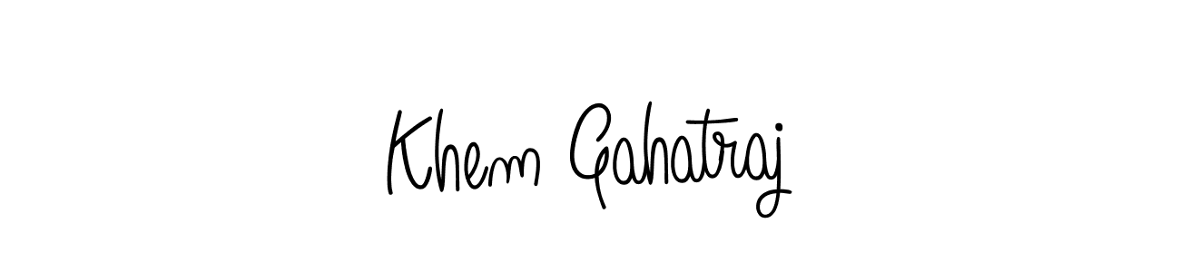 The best way (Angelique-Rose-font-FFP) to make a short signature is to pick only two or three words in your name. The name Khem Gahatraj include a total of six letters. For converting this name. Khem Gahatraj signature style 5 images and pictures png