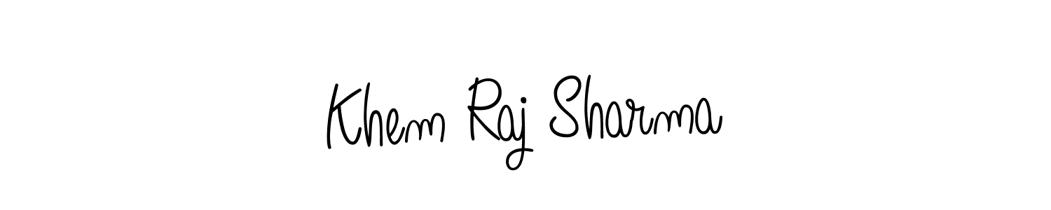 Check out images of Autograph of Khem Raj Sharma name. Actor Khem Raj Sharma Signature Style. Angelique-Rose-font-FFP is a professional sign style online. Khem Raj Sharma signature style 5 images and pictures png