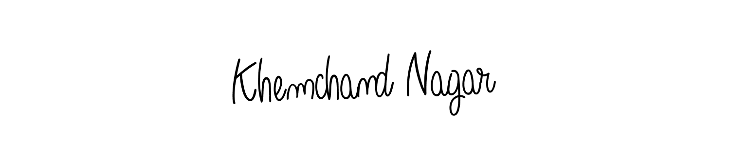 The best way (Angelique-Rose-font-FFP) to make a short signature is to pick only two or three words in your name. The name Khemchand Nagar include a total of six letters. For converting this name. Khemchand Nagar signature style 5 images and pictures png