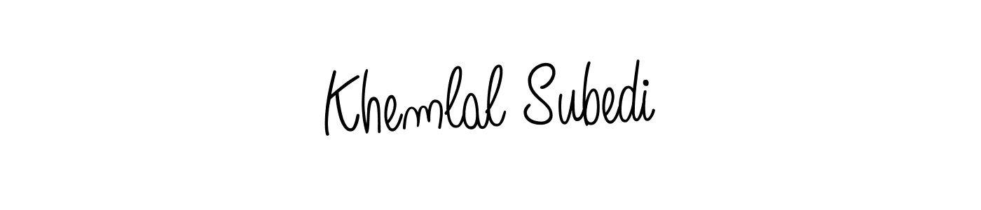 Make a beautiful signature design for name Khemlal Subedi. With this signature (Angelique-Rose-font-FFP) style, you can create a handwritten signature for free. Khemlal Subedi signature style 5 images and pictures png