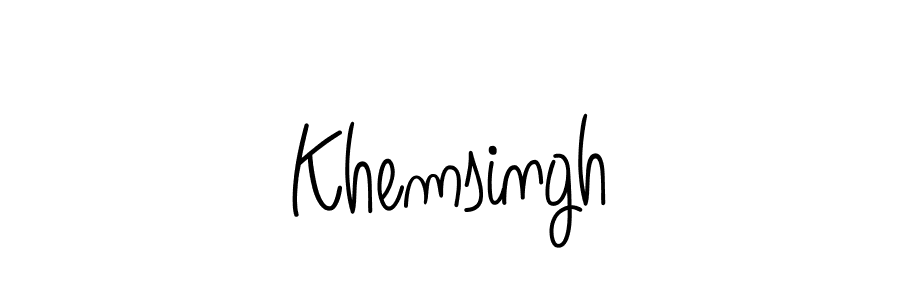 The best way (Angelique-Rose-font-FFP) to make a short signature is to pick only two or three words in your name. The name Khemsingh include a total of six letters. For converting this name. Khemsingh signature style 5 images and pictures png
