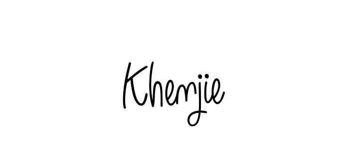 Also we have Khenjie name is the best signature style. Create professional handwritten signature collection using Angelique-Rose-font-FFP autograph style. Khenjie signature style 5 images and pictures png