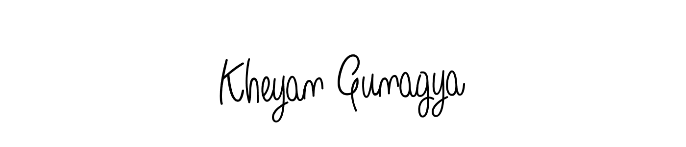 Make a beautiful signature design for name Kheyan Gunagya. With this signature (Angelique-Rose-font-FFP) style, you can create a handwritten signature for free. Kheyan Gunagya signature style 5 images and pictures png