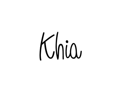 Use a signature maker to create a handwritten signature online. With this signature software, you can design (Angelique-Rose-font-FFP) your own signature for name Khia. Khia signature style 5 images and pictures png