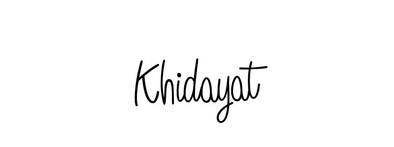 How to make Khidayat name signature. Use Angelique-Rose-font-FFP style for creating short signs online. This is the latest handwritten sign. Khidayat signature style 5 images and pictures png