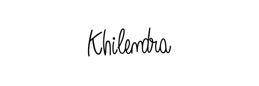 You should practise on your own different ways (Angelique-Rose-font-FFP) to write your name (Khilendra) in signature. don't let someone else do it for you. Khilendra signature style 5 images and pictures png