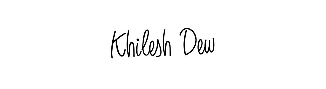 How to make Khilesh Dew name signature. Use Angelique-Rose-font-FFP style for creating short signs online. This is the latest handwritten sign. Khilesh Dew signature style 5 images and pictures png