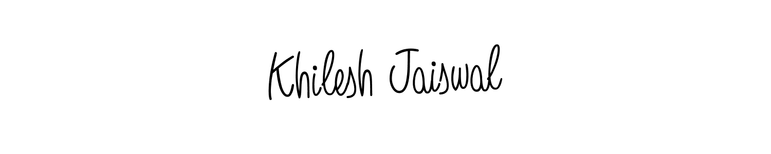 Khilesh Jaiswal stylish signature style. Best Handwritten Sign (Angelique-Rose-font-FFP) for my name. Handwritten Signature Collection Ideas for my name Khilesh Jaiswal. Khilesh Jaiswal signature style 5 images and pictures png