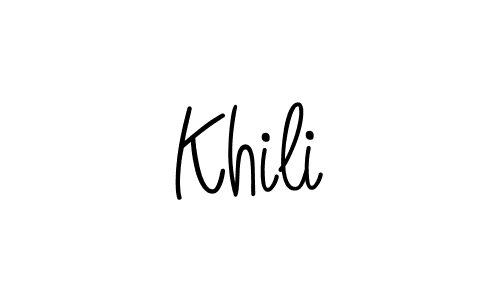 Design your own signature with our free online signature maker. With this signature software, you can create a handwritten (Angelique-Rose-font-FFP) signature for name Khili. Khili signature style 5 images and pictures png