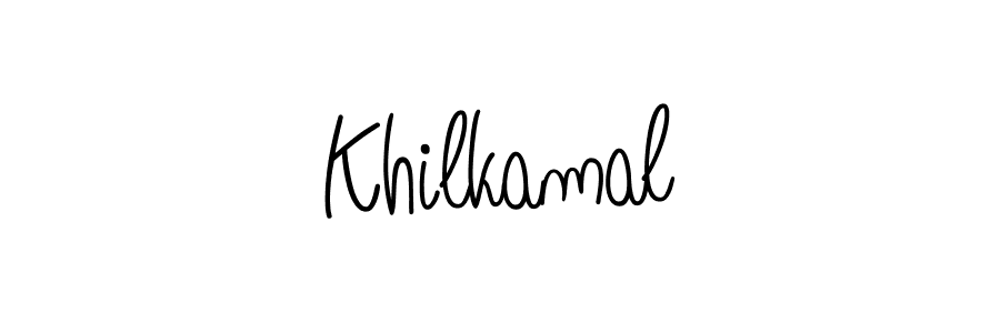How to make Khilkamal name signature. Use Angelique-Rose-font-FFP style for creating short signs online. This is the latest handwritten sign. Khilkamal signature style 5 images and pictures png