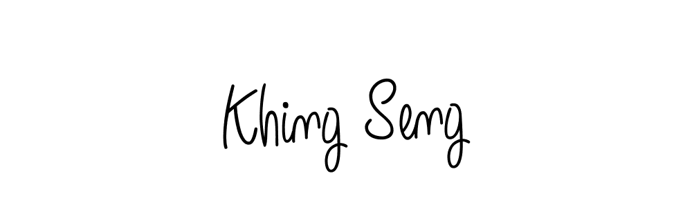 You should practise on your own different ways (Angelique-Rose-font-FFP) to write your name (Khing Seng) in signature. don't let someone else do it for you. Khing Seng signature style 5 images and pictures png