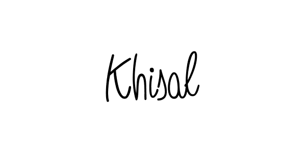 Use a signature maker to create a handwritten signature online. With this signature software, you can design (Angelique-Rose-font-FFP) your own signature for name Khisal. Khisal signature style 5 images and pictures png