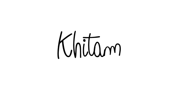 You should practise on your own different ways (Angelique-Rose-font-FFP) to write your name (Khitam) in signature. don't let someone else do it for you. Khitam signature style 5 images and pictures png