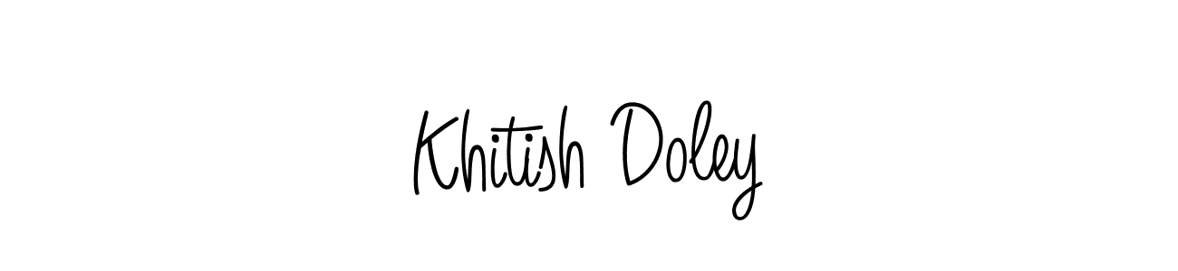 How to make Khitish Doley name signature. Use Angelique-Rose-font-FFP style for creating short signs online. This is the latest handwritten sign. Khitish Doley signature style 5 images and pictures png