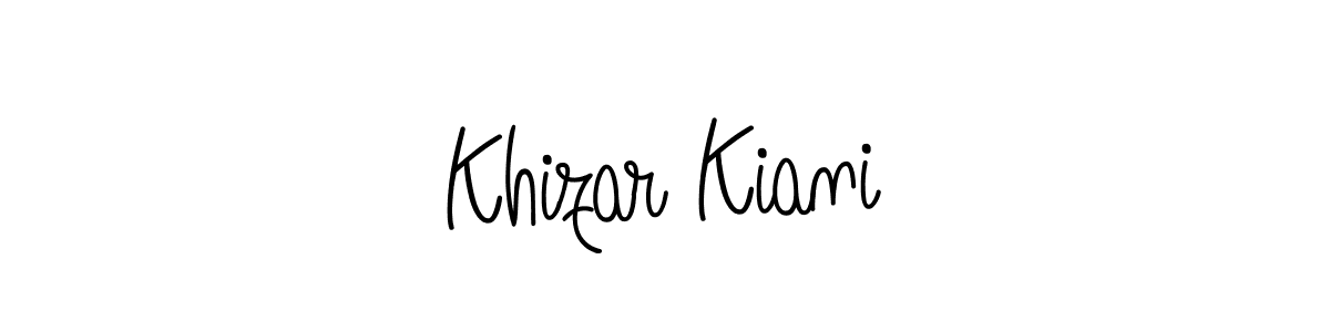 Use a signature maker to create a handwritten signature online. With this signature software, you can design (Angelique-Rose-font-FFP) your own signature for name Khizar Kiani. Khizar Kiani signature style 5 images and pictures png