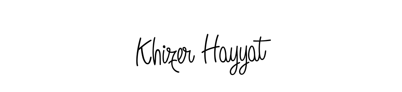 The best way (Angelique-Rose-font-FFP) to make a short signature is to pick only two or three words in your name. The name Khizer Hayyat include a total of six letters. For converting this name. Khizer Hayyat signature style 5 images and pictures png