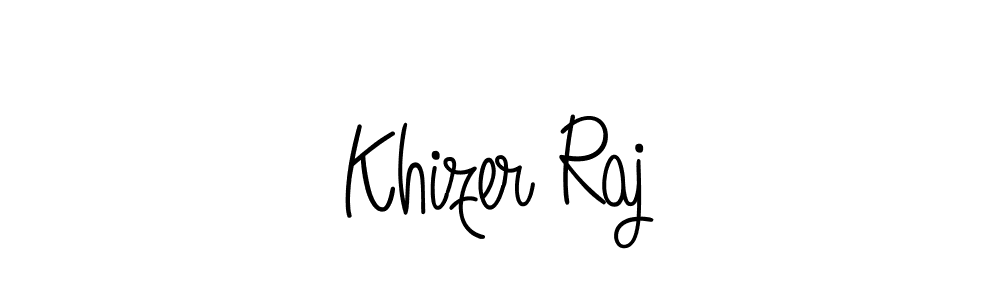 You should practise on your own different ways (Angelique-Rose-font-FFP) to write your name (Khizer Raj) in signature. don't let someone else do it for you. Khizer Raj signature style 5 images and pictures png