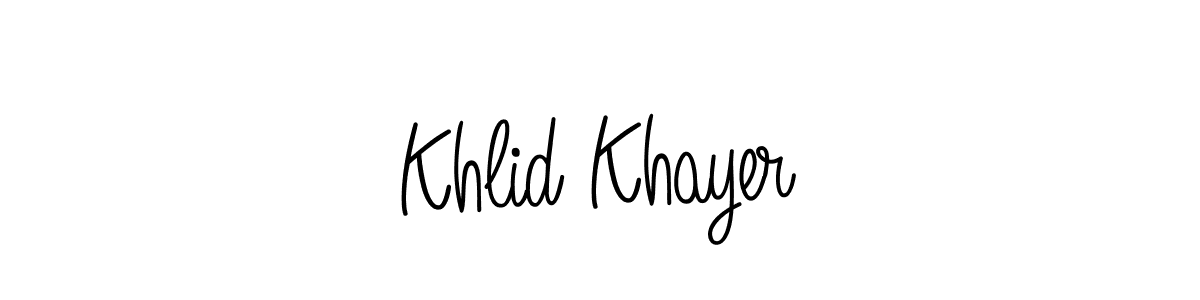 The best way (Angelique-Rose-font-FFP) to make a short signature is to pick only two or three words in your name. The name Khlid Khayer include a total of six letters. For converting this name. Khlid Khayer signature style 5 images and pictures png