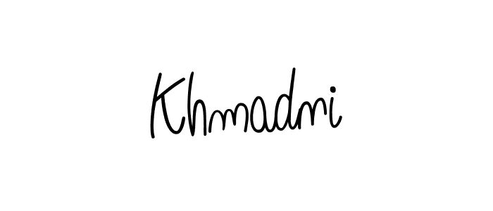 Khmadni stylish signature style. Best Handwritten Sign (Angelique-Rose-font-FFP) for my name. Handwritten Signature Collection Ideas for my name Khmadni. Khmadni signature style 5 images and pictures png