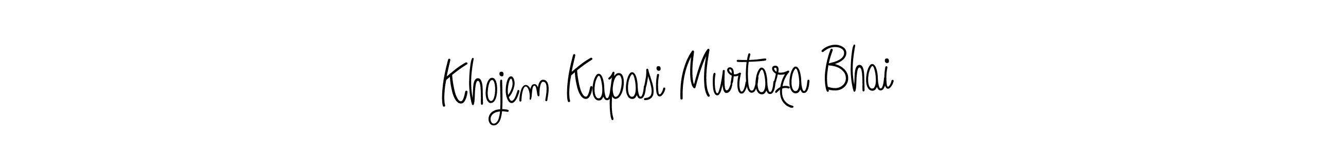 Make a beautiful signature design for name Khojem Kapasi Murtaza Bhai. With this signature (Angelique-Rose-font-FFP) style, you can create a handwritten signature for free. Khojem Kapasi Murtaza Bhai signature style 5 images and pictures png