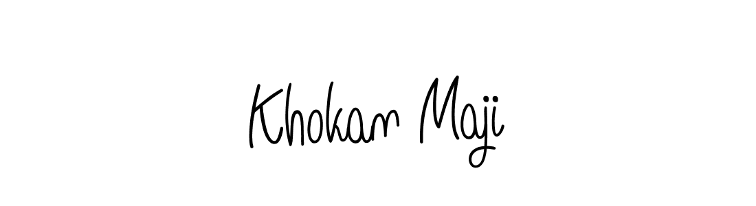 How to make Khokan Maji name signature. Use Angelique-Rose-font-FFP style for creating short signs online. This is the latest handwritten sign. Khokan Maji signature style 5 images and pictures png