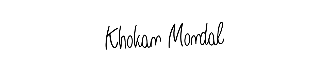 The best way (Angelique-Rose-font-FFP) to make a short signature is to pick only two or three words in your name. The name Khokan Mondal include a total of six letters. For converting this name. Khokan Mondal signature style 5 images and pictures png