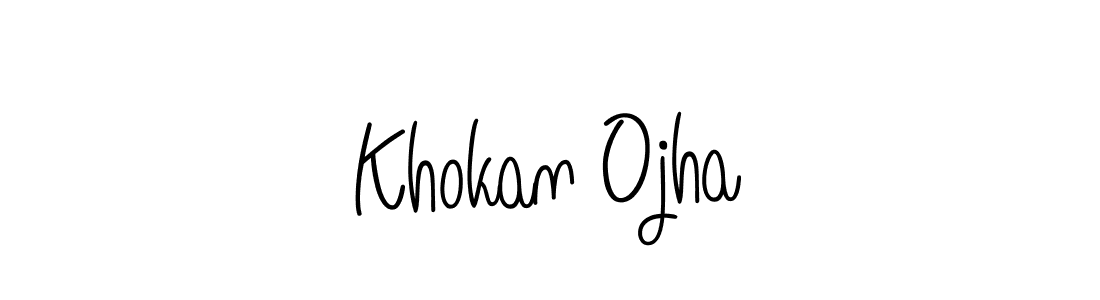 if you are searching for the best signature style for your name Khokan Ojha. so please give up your signature search. here we have designed multiple signature styles  using Angelique-Rose-font-FFP. Khokan Ojha signature style 5 images and pictures png