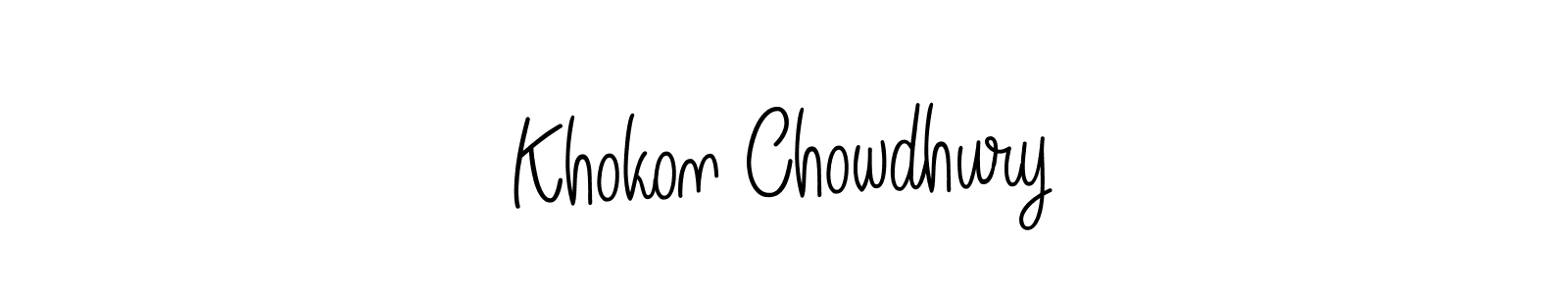 How to Draw Khokon Chowdhury signature style? Angelique-Rose-font-FFP is a latest design signature styles for name Khokon Chowdhury. Khokon Chowdhury signature style 5 images and pictures png