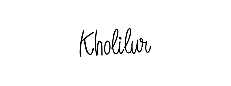 Use a signature maker to create a handwritten signature online. With this signature software, you can design (Angelique-Rose-font-FFP) your own signature for name Kholilur. Kholilur signature style 5 images and pictures png