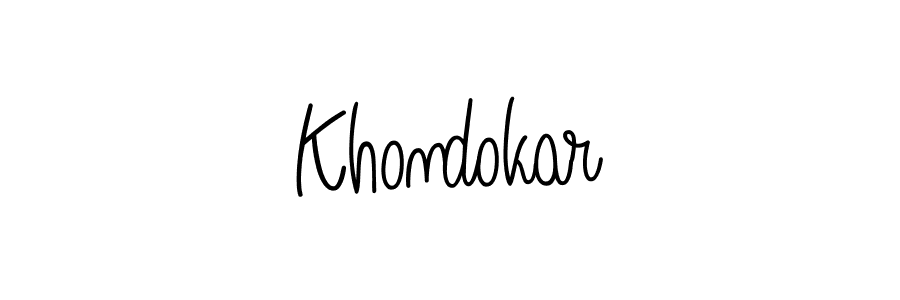 How to make Khondokar name signature. Use Angelique-Rose-font-FFP style for creating short signs online. This is the latest handwritten sign. Khondokar signature style 5 images and pictures png