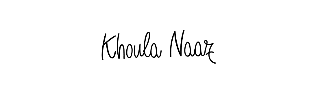 The best way (Angelique-Rose-font-FFP) to make a short signature is to pick only two or three words in your name. The name Khoula Naaz include a total of six letters. For converting this name. Khoula Naaz signature style 5 images and pictures png