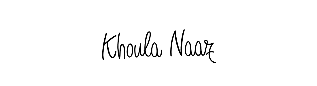 The best way (Angelique-Rose-font-FFP) to make a short signature is to pick only two or three words in your name. The name Khoula Naaz include a total of six letters. For converting this name. Khoula Naaz signature style 5 images and pictures png