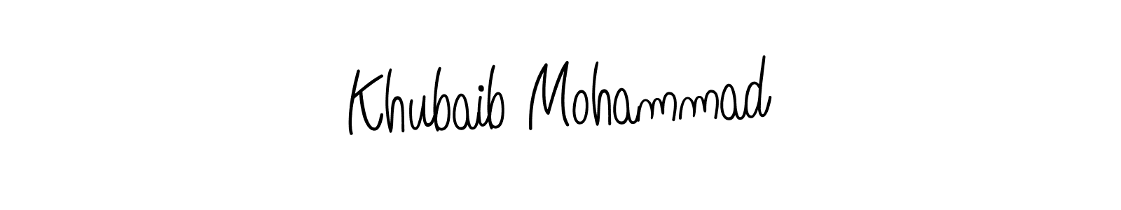Make a beautiful signature design for name Khubaib Mohammad. With this signature (Angelique-Rose-font-FFP) style, you can create a handwritten signature for free. Khubaib Mohammad signature style 5 images and pictures png