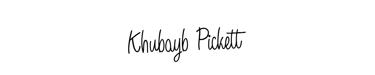 Check out images of Autograph of Khubayb Pickett name. Actor Khubayb Pickett Signature Style. Angelique-Rose-font-FFP is a professional sign style online. Khubayb Pickett signature style 5 images and pictures png