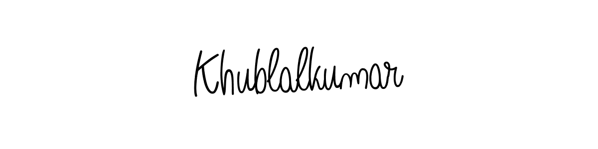 Use a signature maker to create a handwritten signature online. With this signature software, you can design (Angelique-Rose-font-FFP) your own signature for name Khublalkumar. Khublalkumar signature style 5 images and pictures png